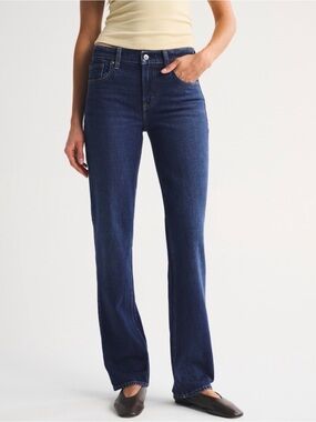 🆕 NWT Abercrombie & Fitch 90s Straight Mid Rise Deep Indigo Straight-Leg Jeans